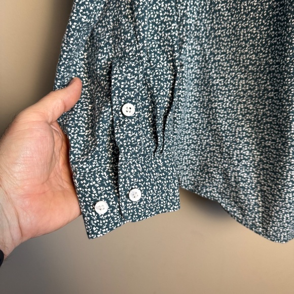 Rue Saint-Patrick Men's Long Sleeve Allover Button Up Casual Dress Shirt Green M - Picture 2 of 12